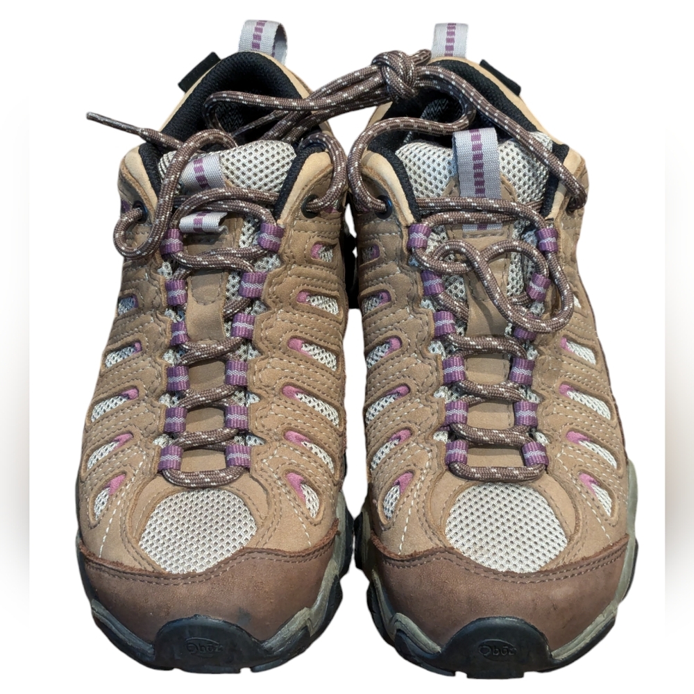 Oboz Sawtooth Low Womens 6.5 Hiking Brown Leather BDry Waterproof Shoes